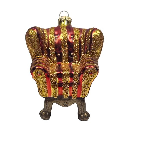 2 VTG Department 56 Mini Handblown and Painted Chair Ornaments Christmas Holiday - Picture 3 of 9